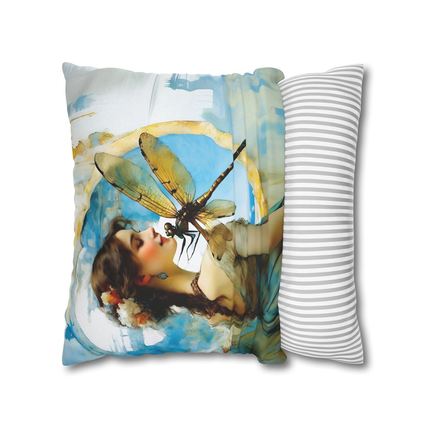 Elegant Dragonfly Art Pillowcase | Decorative Cushion Cover, Home Decor, Gift Idea, Bohemian Style, Christmas Decoration