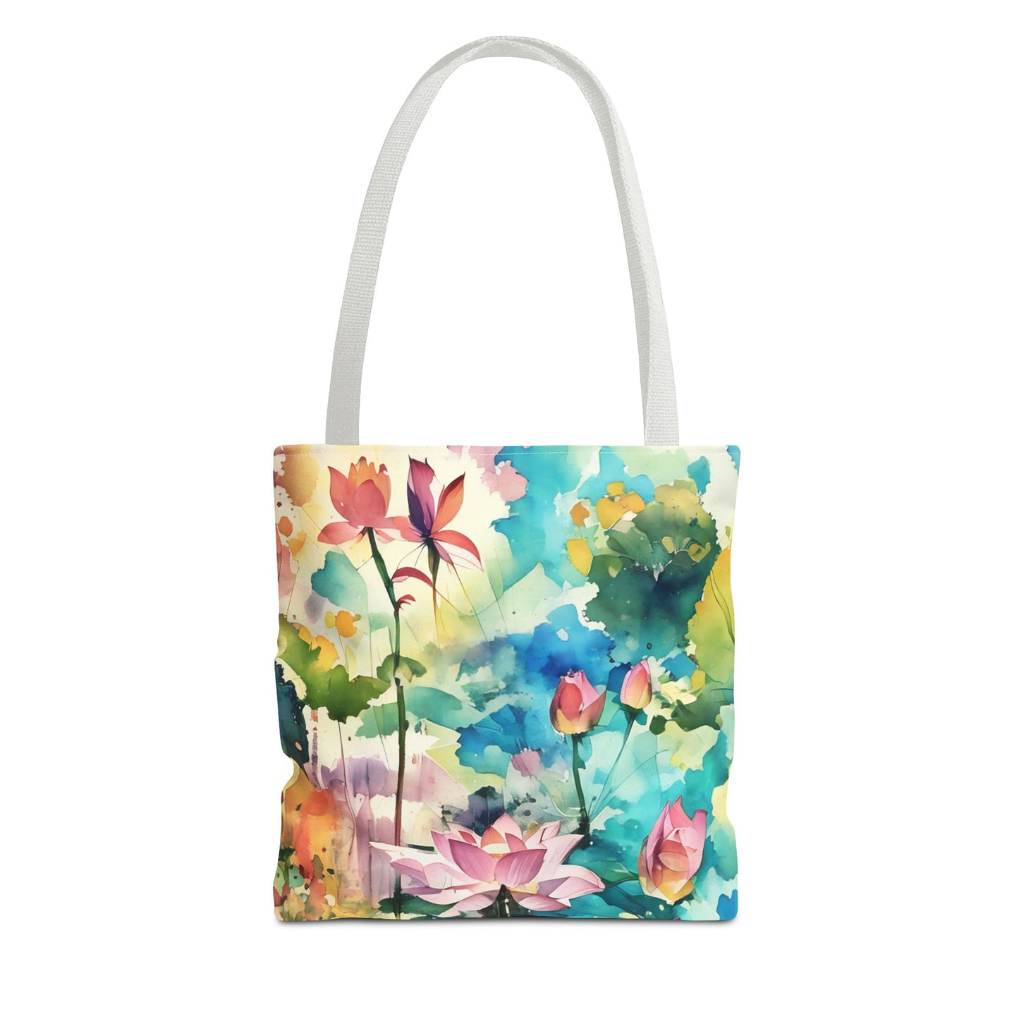 Tote Bag  with lotus flower art(AOP)