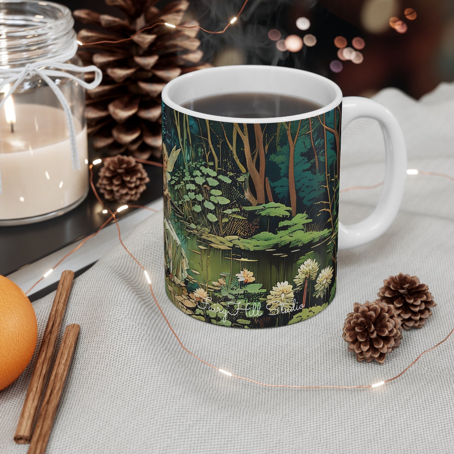 Elegant Floral Art Mug - 11oz Coffee Cup for Coffee Art Lovers