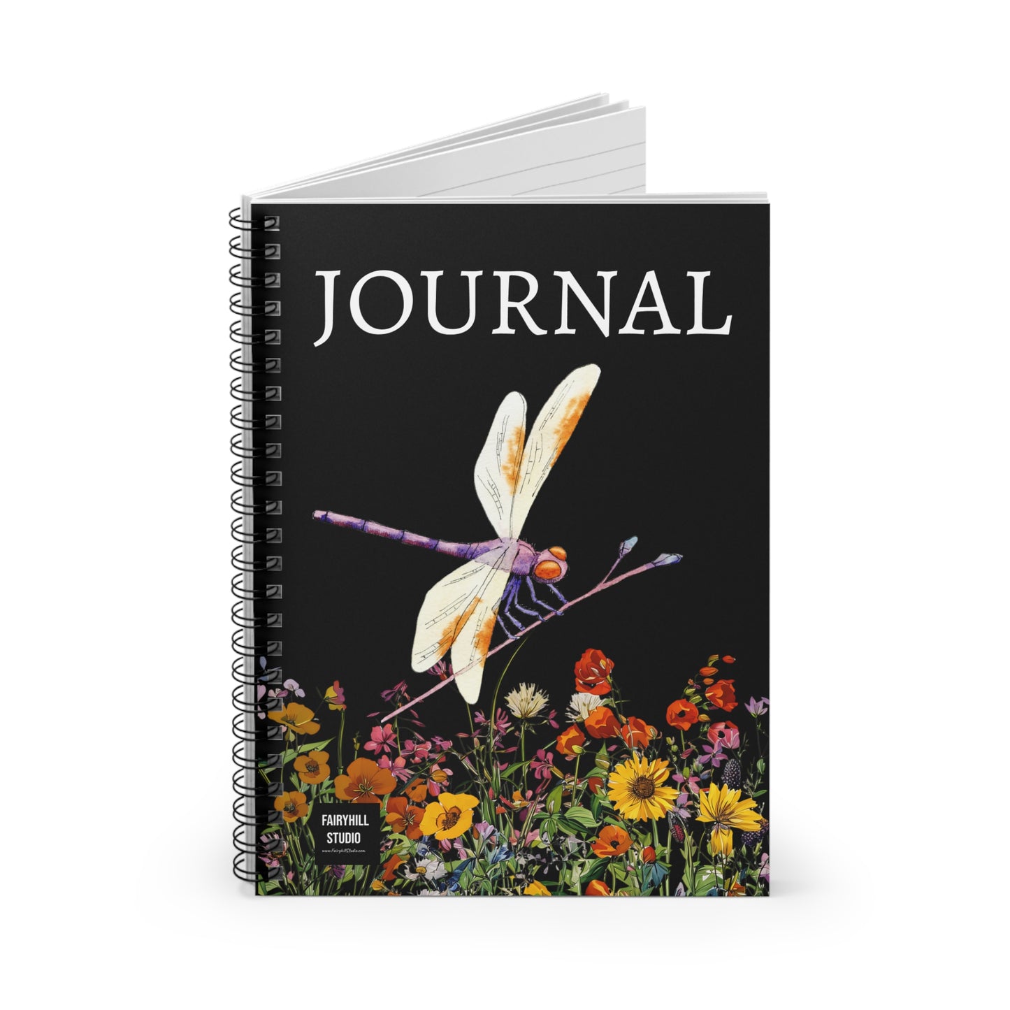 Fairy Hill Studio "Dragonfly   Journal, Spiral Notebook - Ruled Line