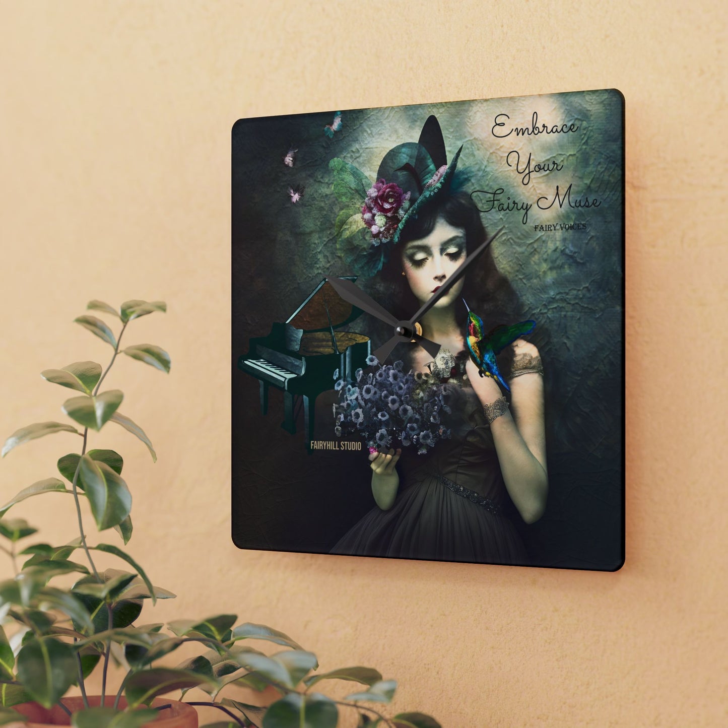 Wall Clock - Embrace your Fairy Muse Art Design