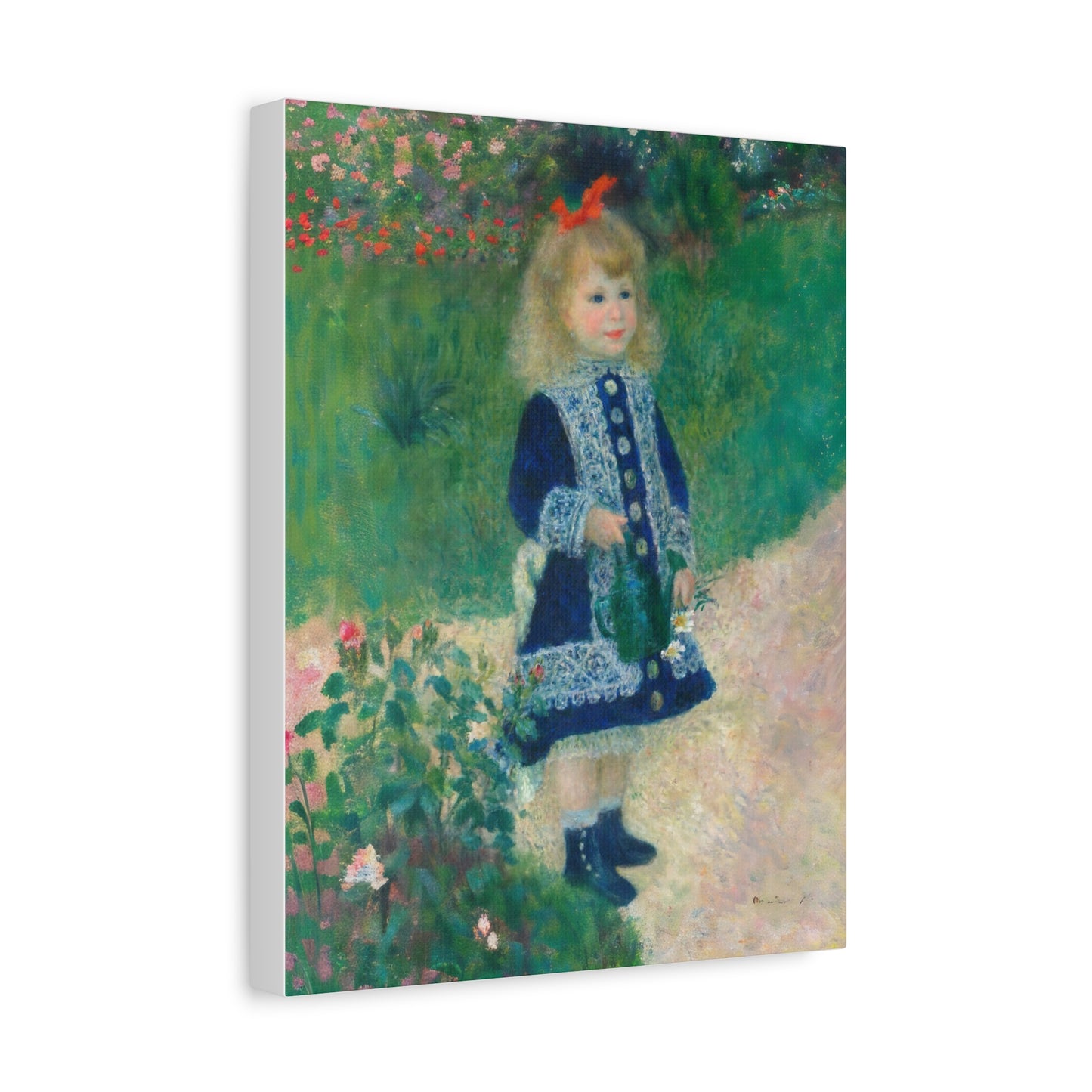 Canvas Art -  A Girl with a Watering Can, 1876 Auguste Renoir (artist) French, 1841 - 1919 , Stretched Matte 1 25"