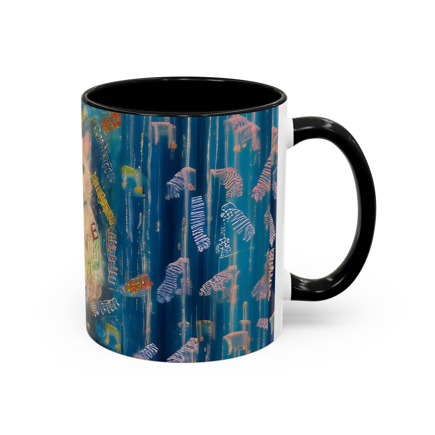 Mug White Cat Love Art