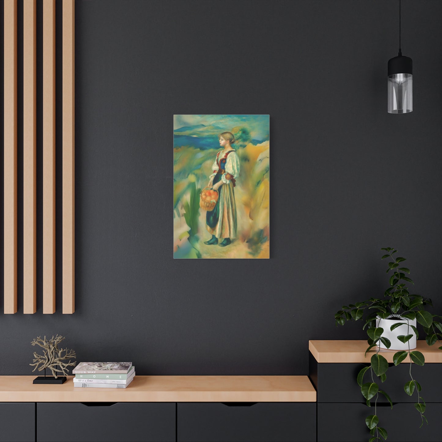 Canvas Print - Girl with a Basket of Oranges Art by Auguste Renoir