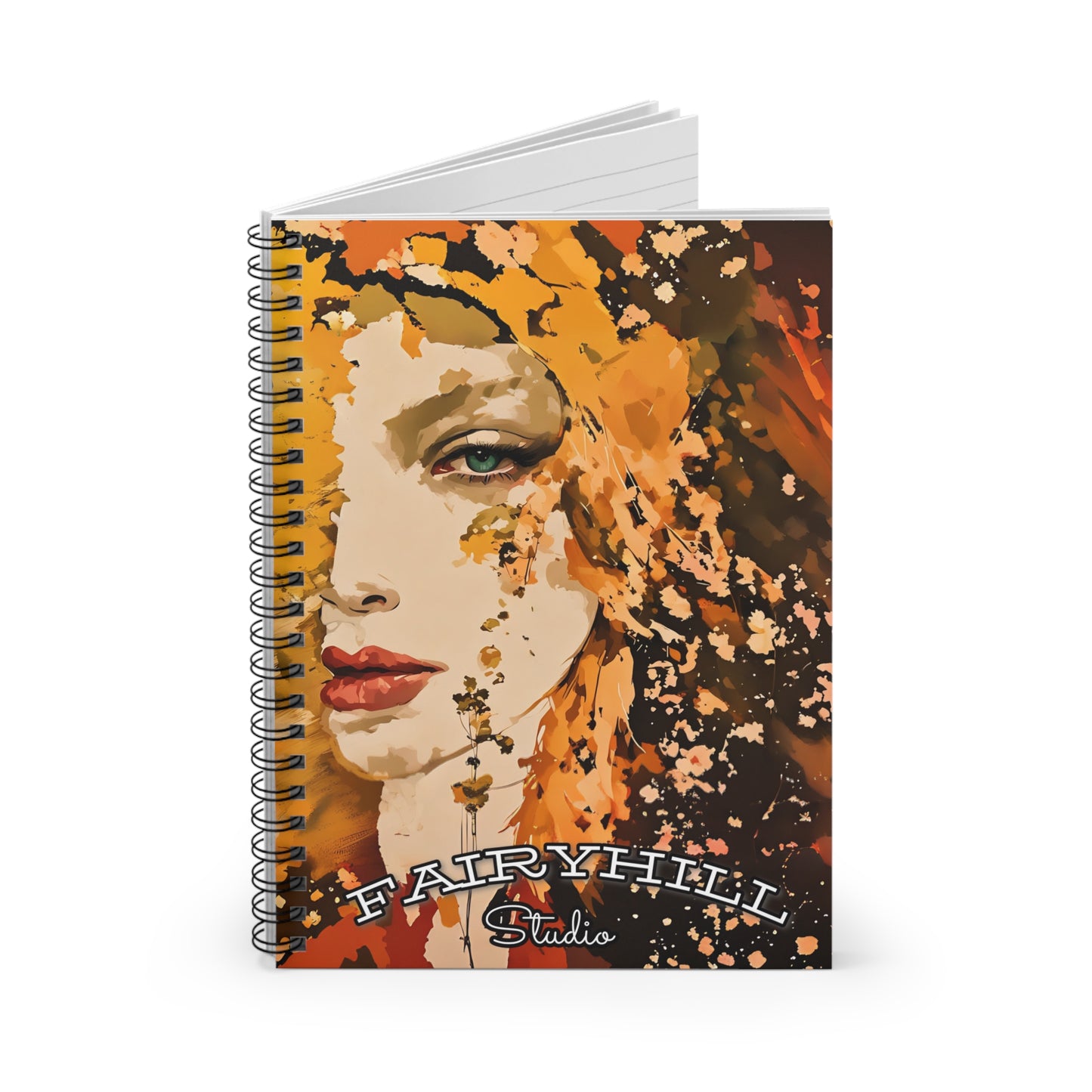 Spiral Notebook - Ruled Line with Golden Dreams Artwork by Fairy Hill Studio
