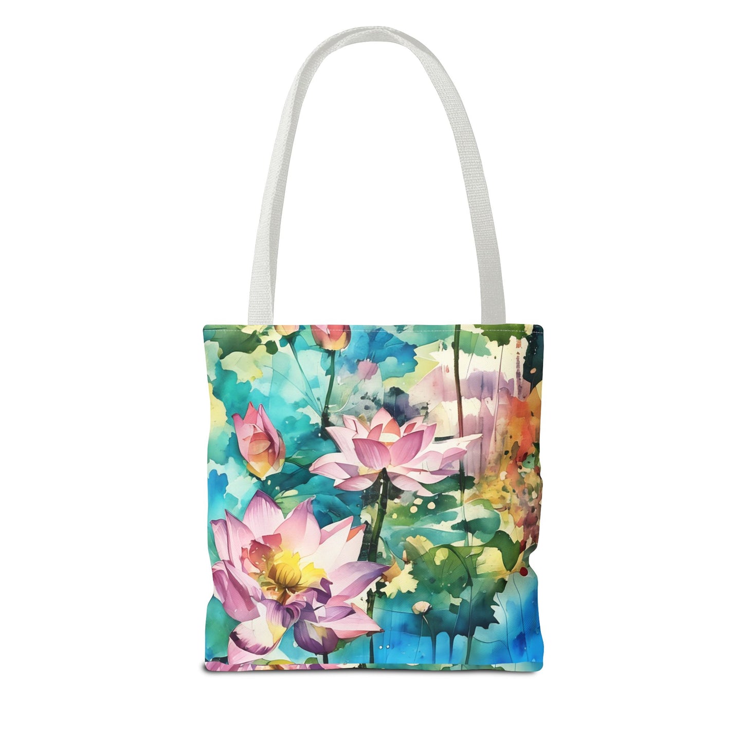 Tote Bag  with lotus flower art(AOP)