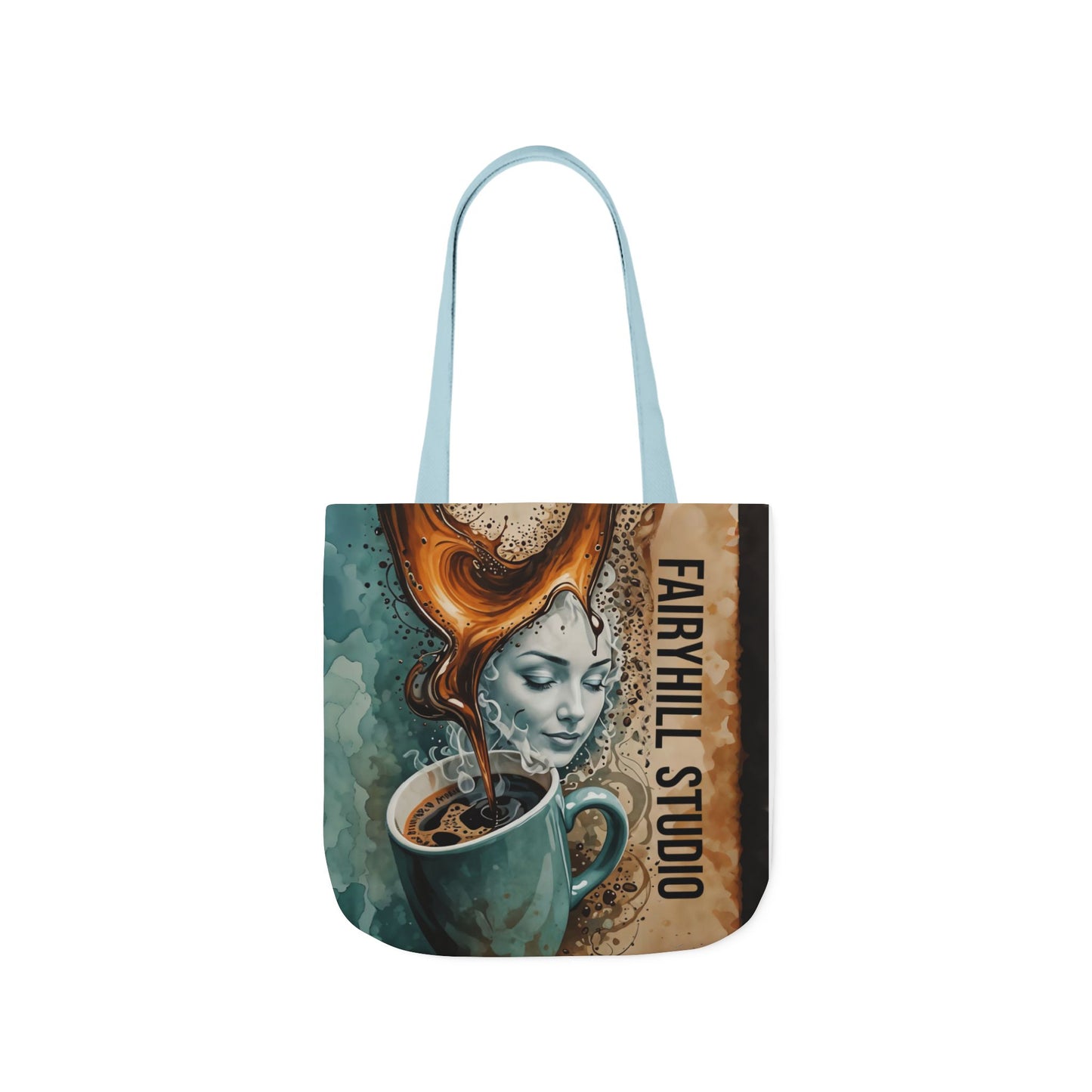 Morning Coffee Fairyhill studio Canvas Tote Bag - Perfect for Beach Days, Eco-Friendly Shopping, and Summer Fun!