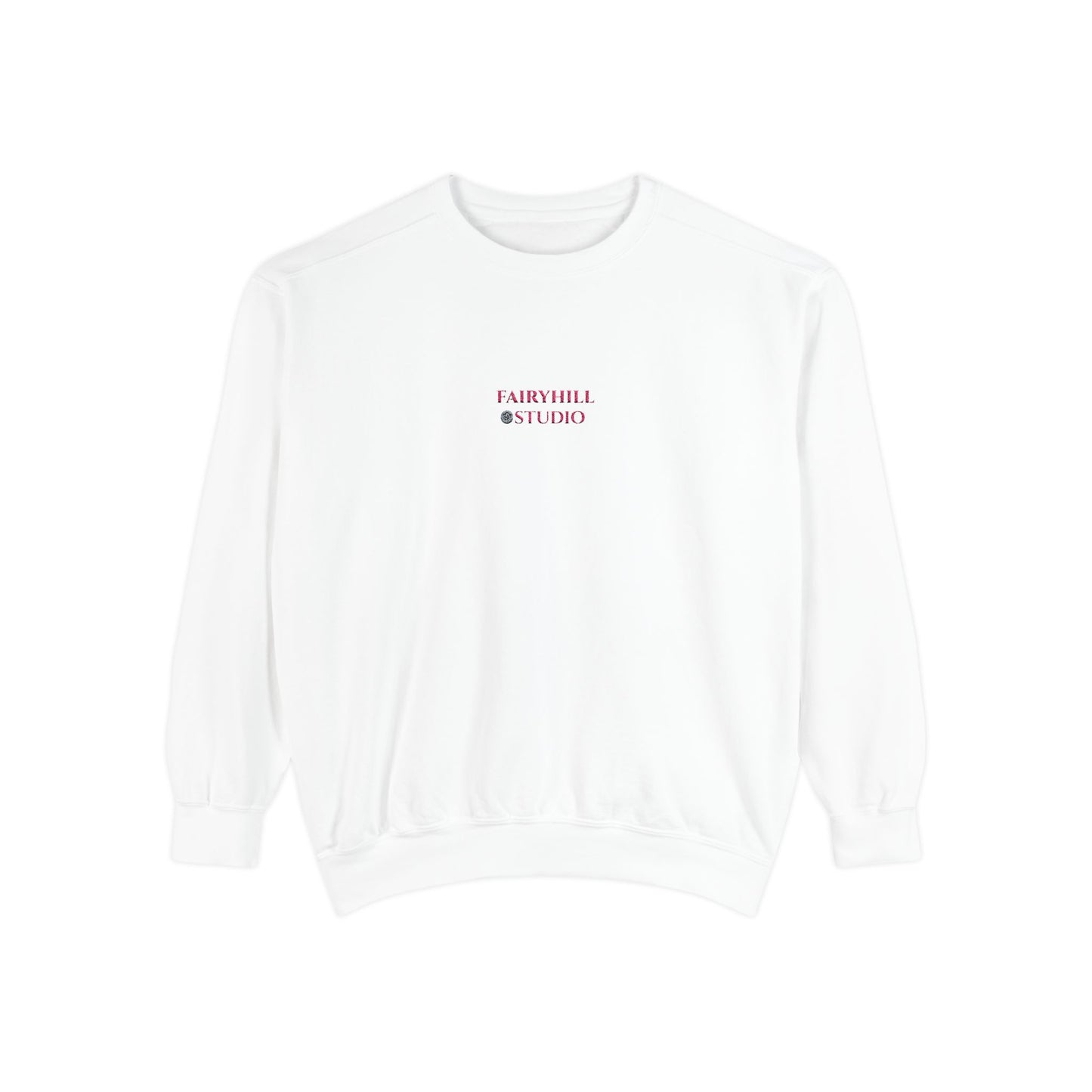Minimal embroidered White Sweatshirt — Subtle Vintage Crewneck