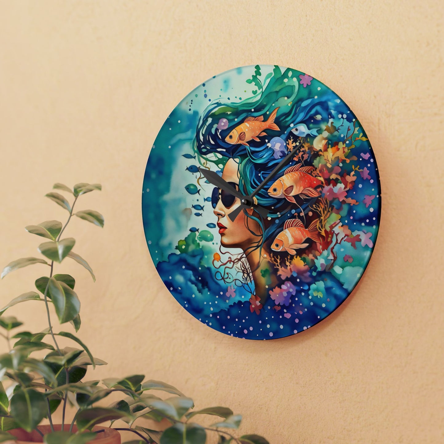Ocean Mindfulness   Acrylic Wall Clock