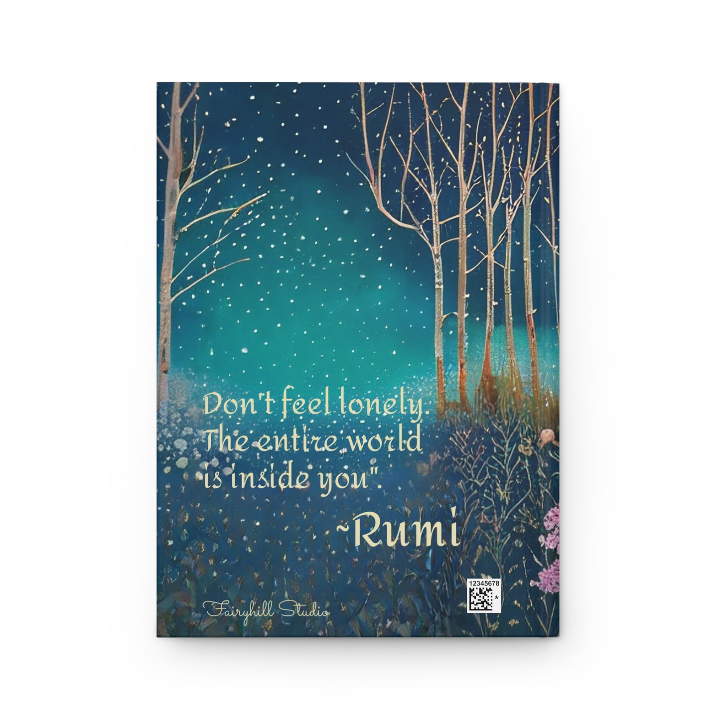 Hardcover Journal - Spiritual Rumi Quote Deer Journal Art by Fairyhill Studio
