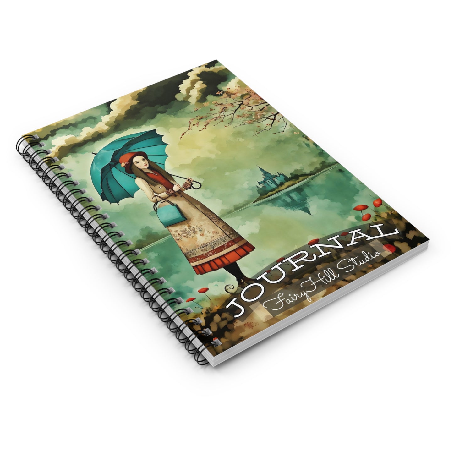 Spiral Notebook - Girl with Blue Umbrella