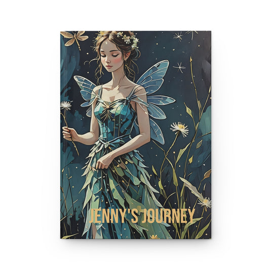 Hardcover Journal Matte Customized Abstract Fairy Dragonfly Midnight Garden Art