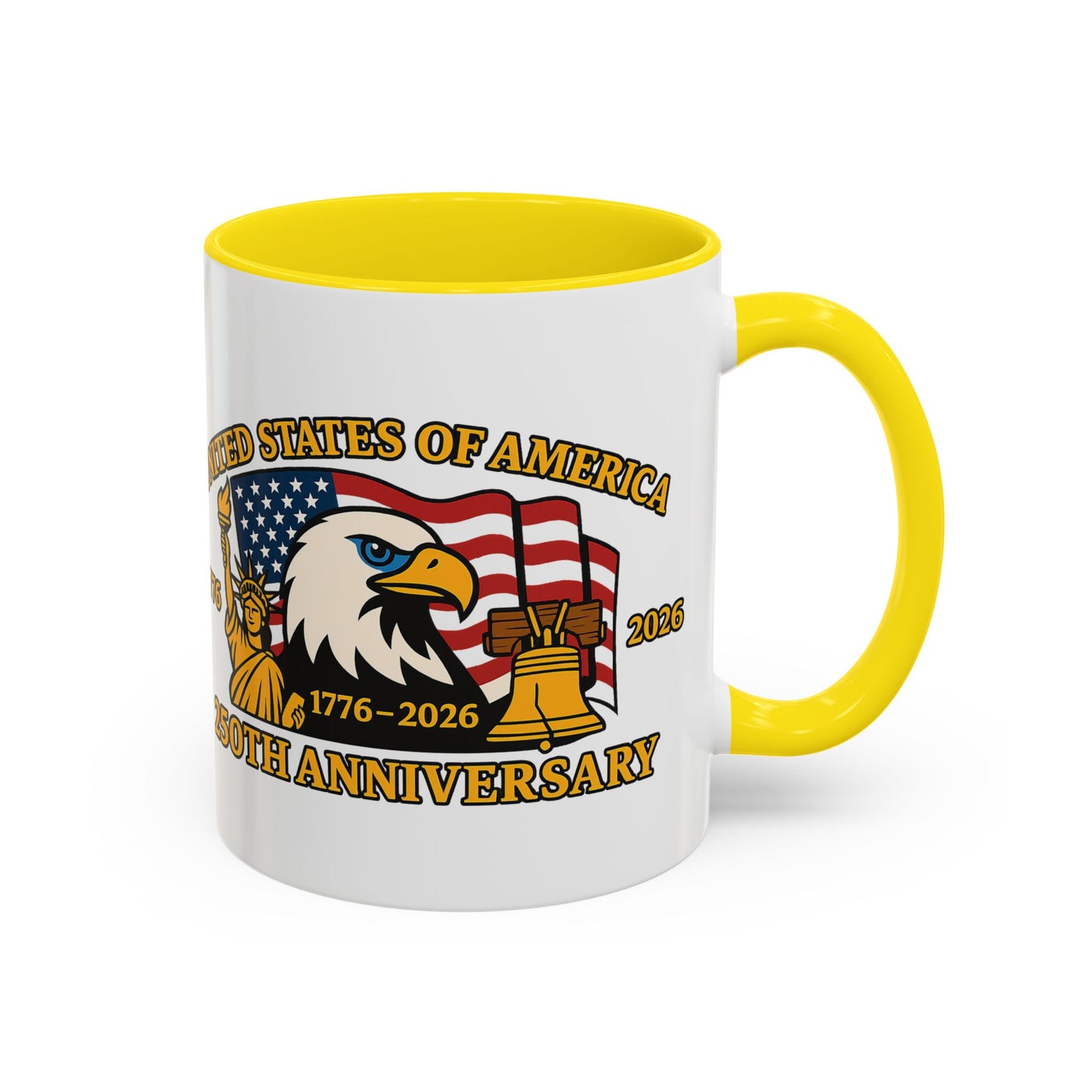 250th Anniversary USA Eagle Liberty Bell Accent Coffee Mug (11/15oz)
