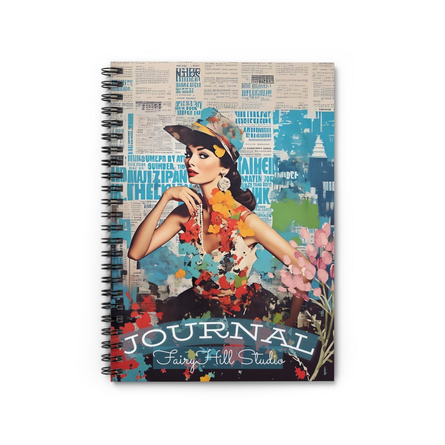 Ruled Line Journal - Fashion Model Collage Art