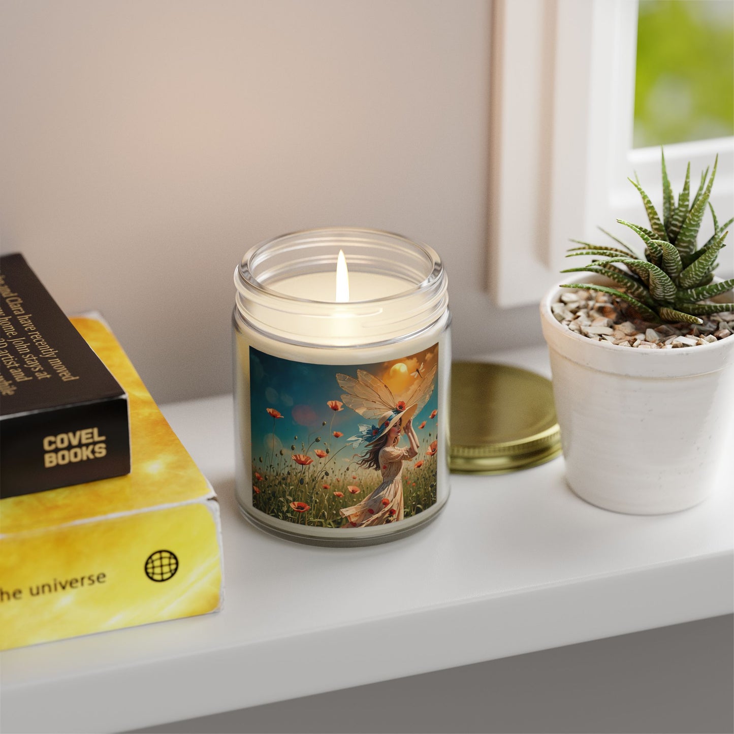 Poppies Scented Candle - Coconut Apricot Wax (4oz, 9oz) - Garden Beauty