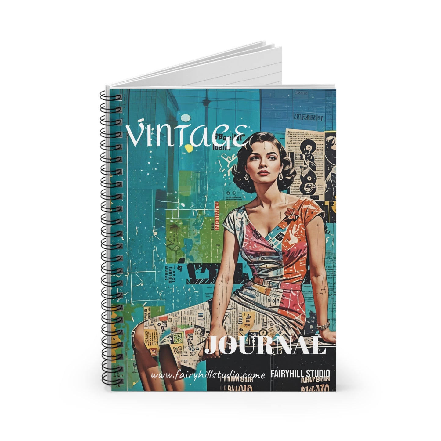 Vintage Journal Notebook - Ruled Line   Spiral Journal