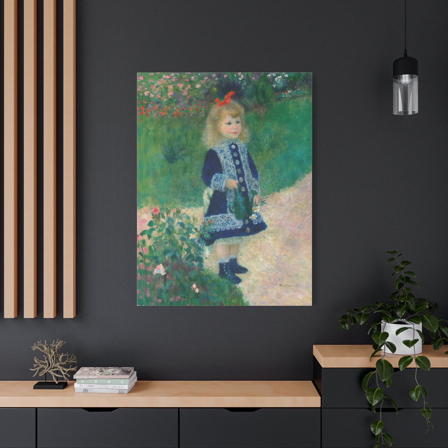 Canvas Art -  A Girl with a Watering Can, 1876 Auguste Renoir (artist) French, 1841 - 1919 , Stretched Matte 1 25"