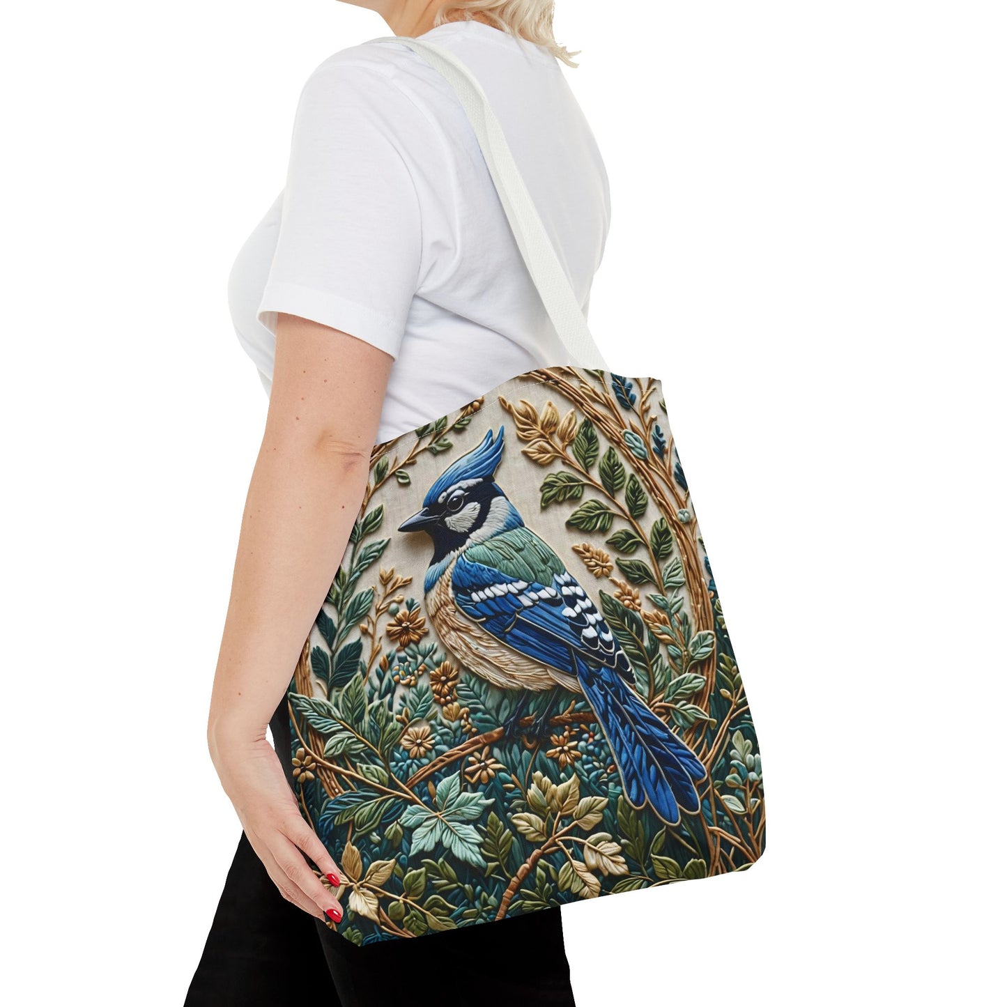 Designer Tote Bag - Blue Jay Bird William Morris Inspired | Eco-Friendly Shopping Bag