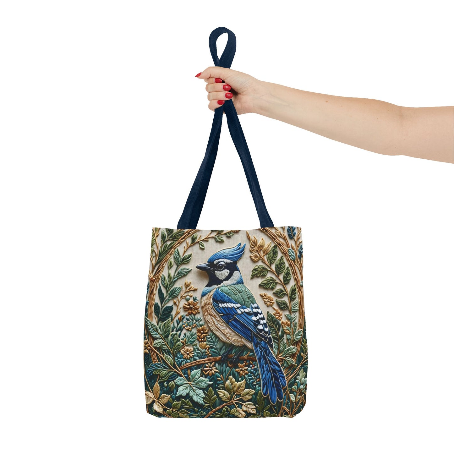 Designer Tote Bag - Blue Jay Bird William Morris Inspired | Eco-Friendly Shopping Bag