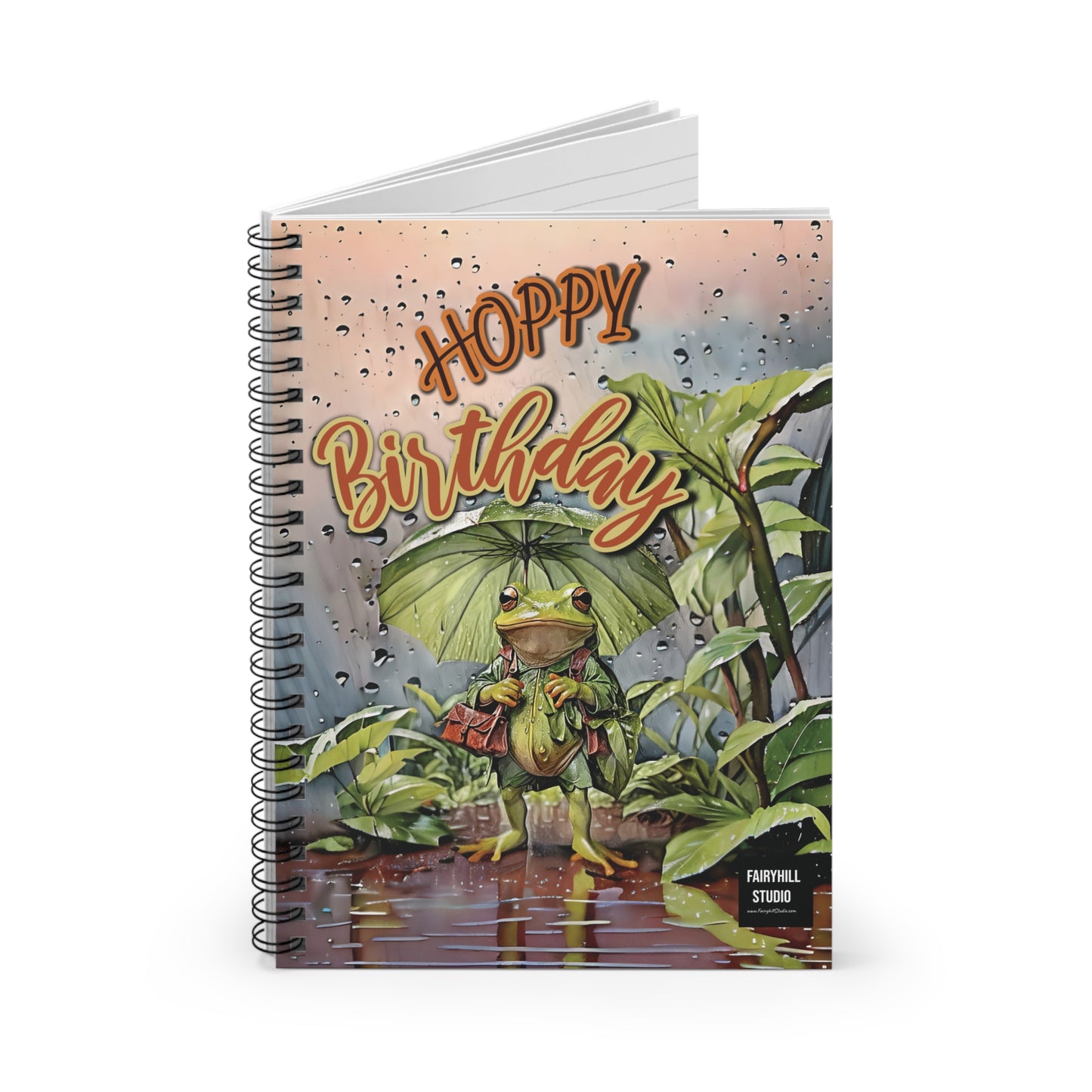 Hardcover Journal - Fairy Hill Studio Matte Write Your Story Frog Happy Birthday Art