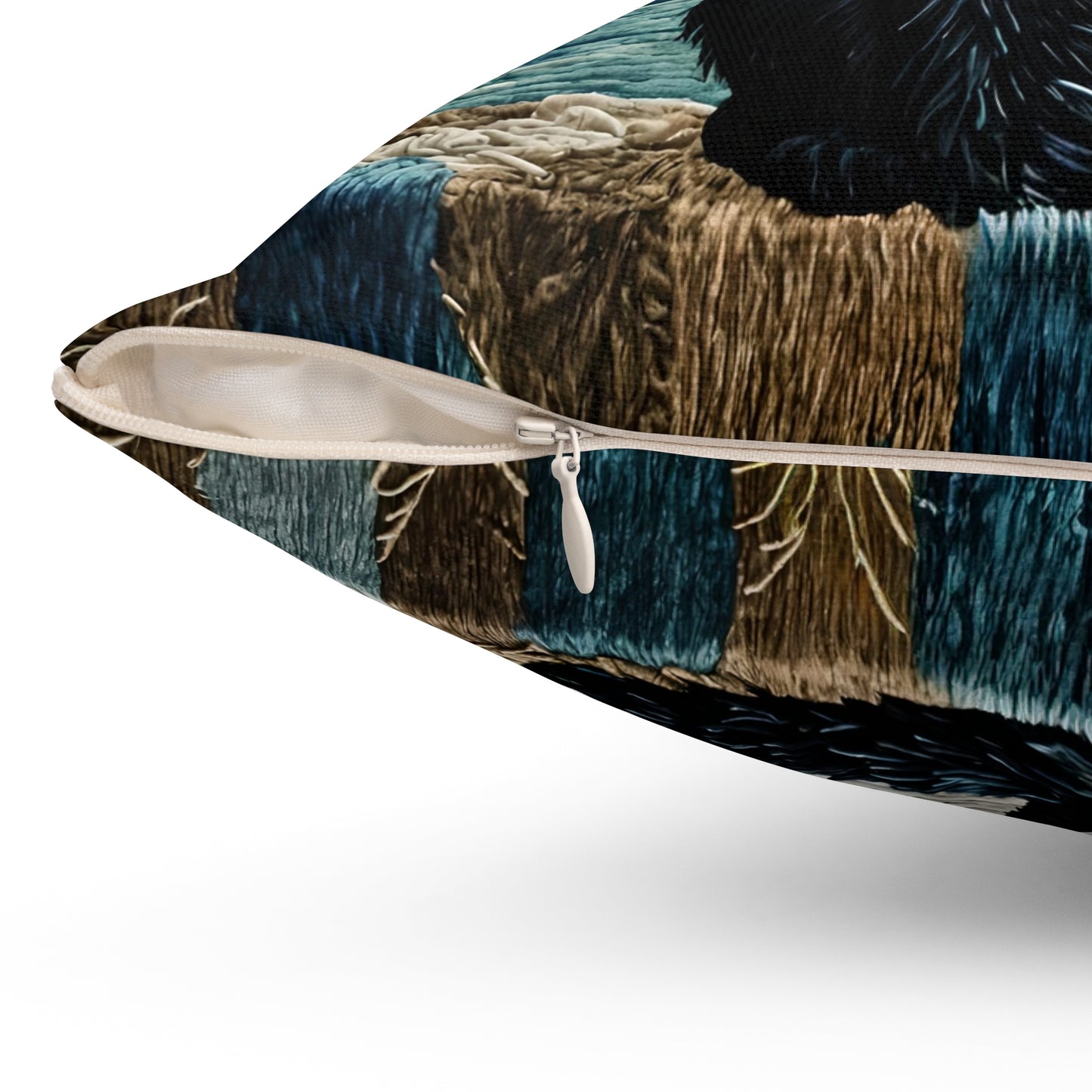 Spun Polyester Square black cat  Pillow