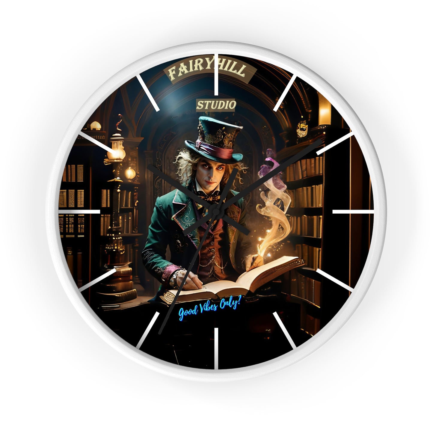 Fairy Hill Studio" Good Vibes Only"  Wall Clock