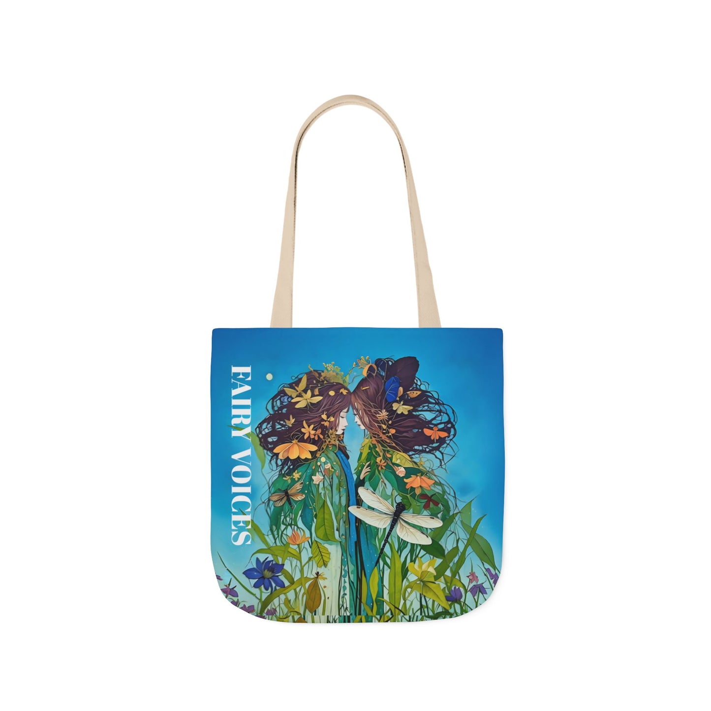 Colorful Fairy Voices Dragonfly Friendship- Canvas Tote Bag - Perfect for Beach Days, Eco-Friendly Shopping, and Summer Fun!