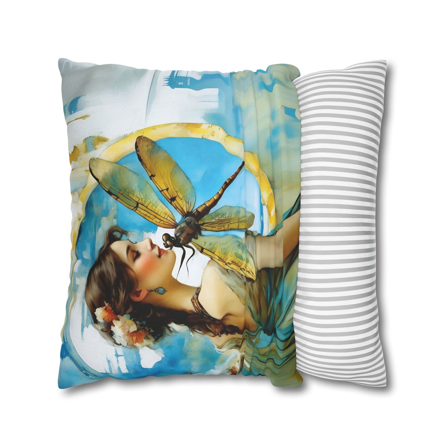 Elegant Dragonfly Art Pillowcase | Decorative Cushion Cover, Home Decor, Gift Idea, Bohemian Style, Christmas Decoration