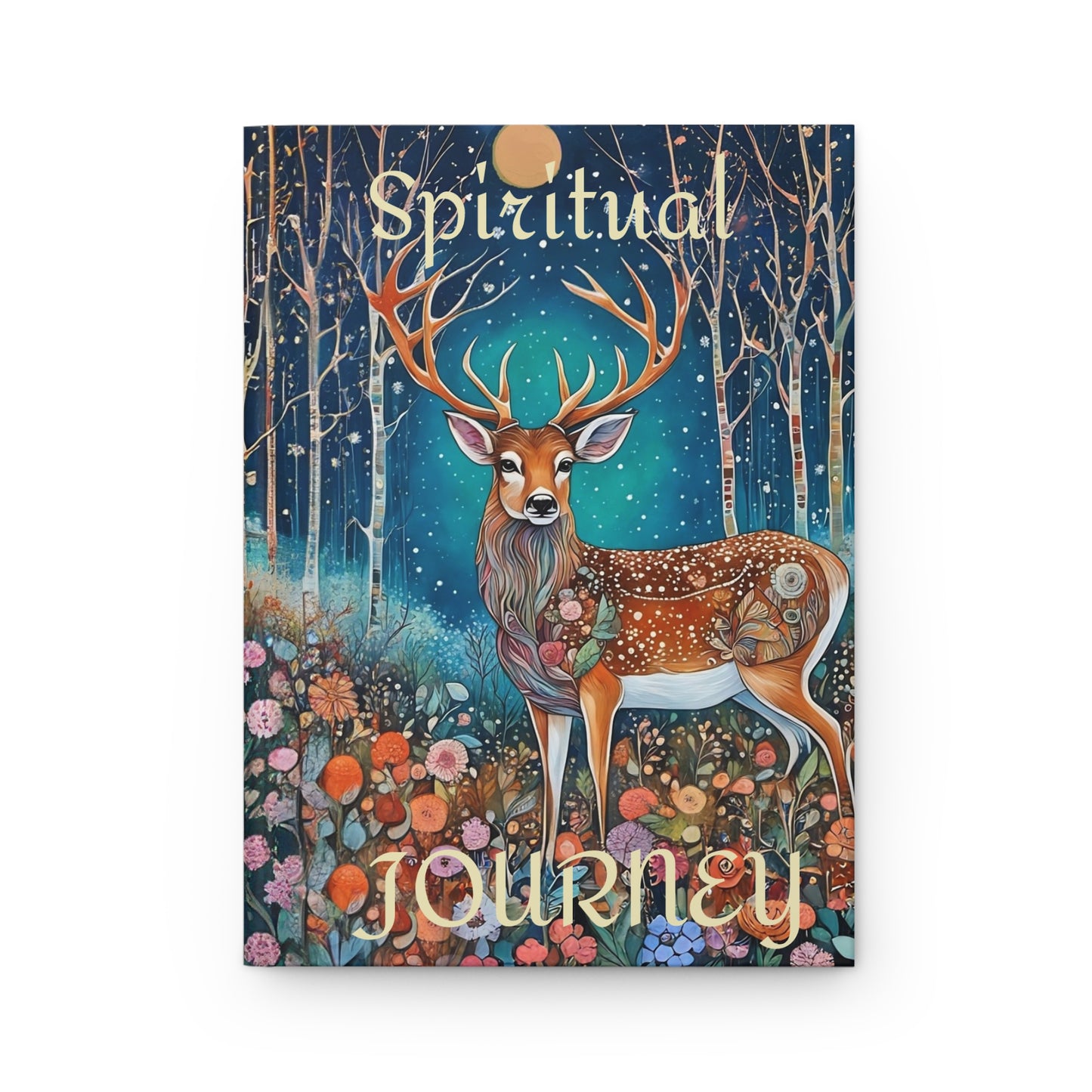 Hardcover Journal - Spiritual Rumi Quote Deer Journal Art by Fairyhill Studio
