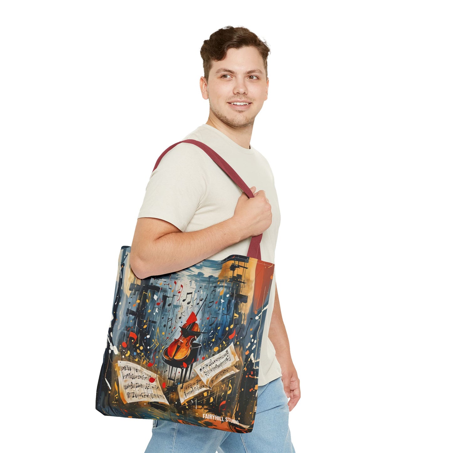 Vibrant Abstract Art Tote Bag - Colorful Swirls & Spirals