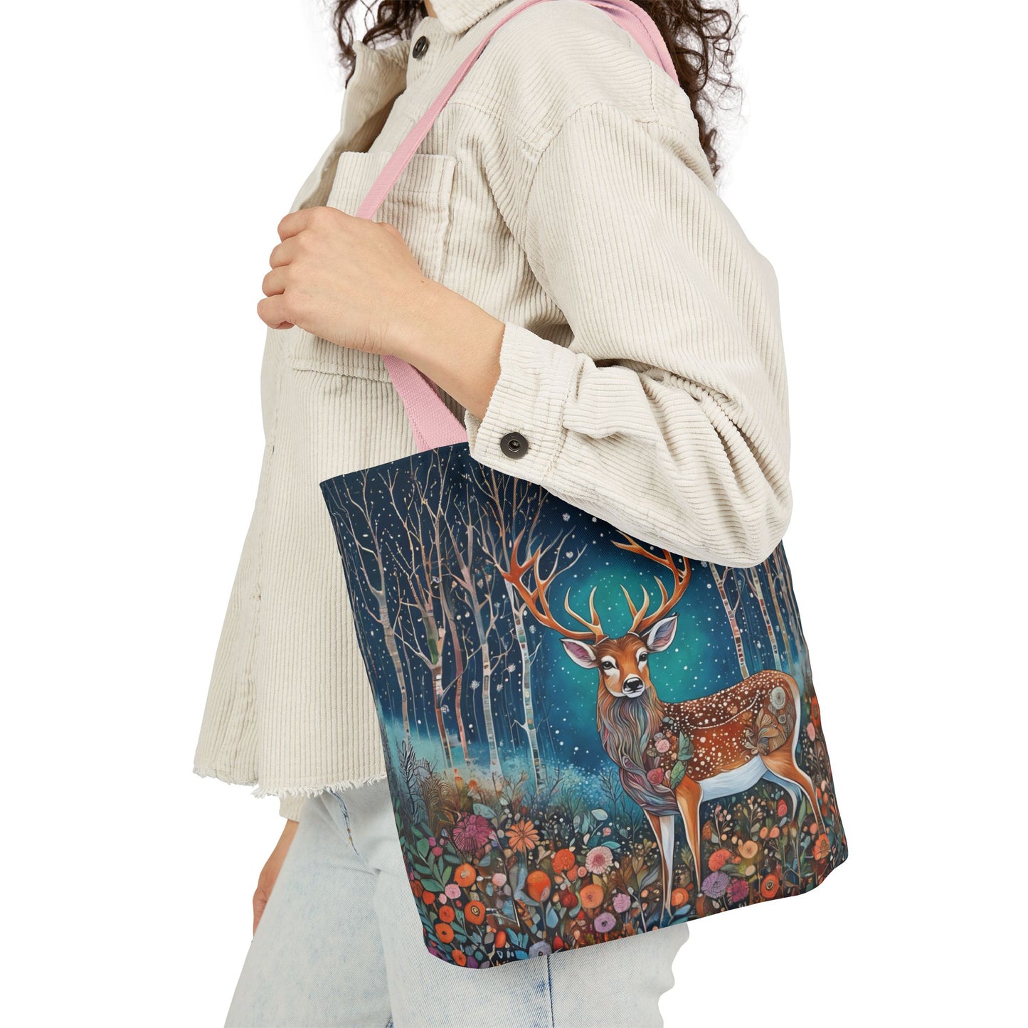 Colorful nature Deer-Inspired Canvas Tote Bag - Perfect for Beach Days, Eco-Friendly Shopping, and Summer Fun!