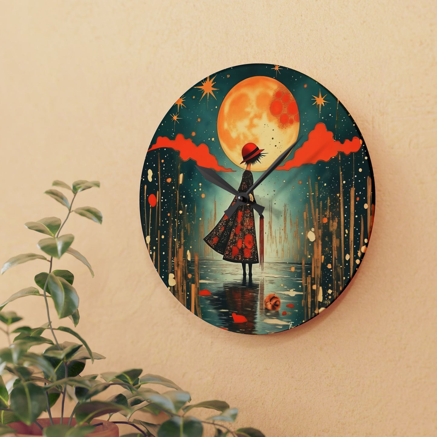 Autumn Rain - by Fairyhill Studio  Wall clock  Gift   Acrylic Wall Clock