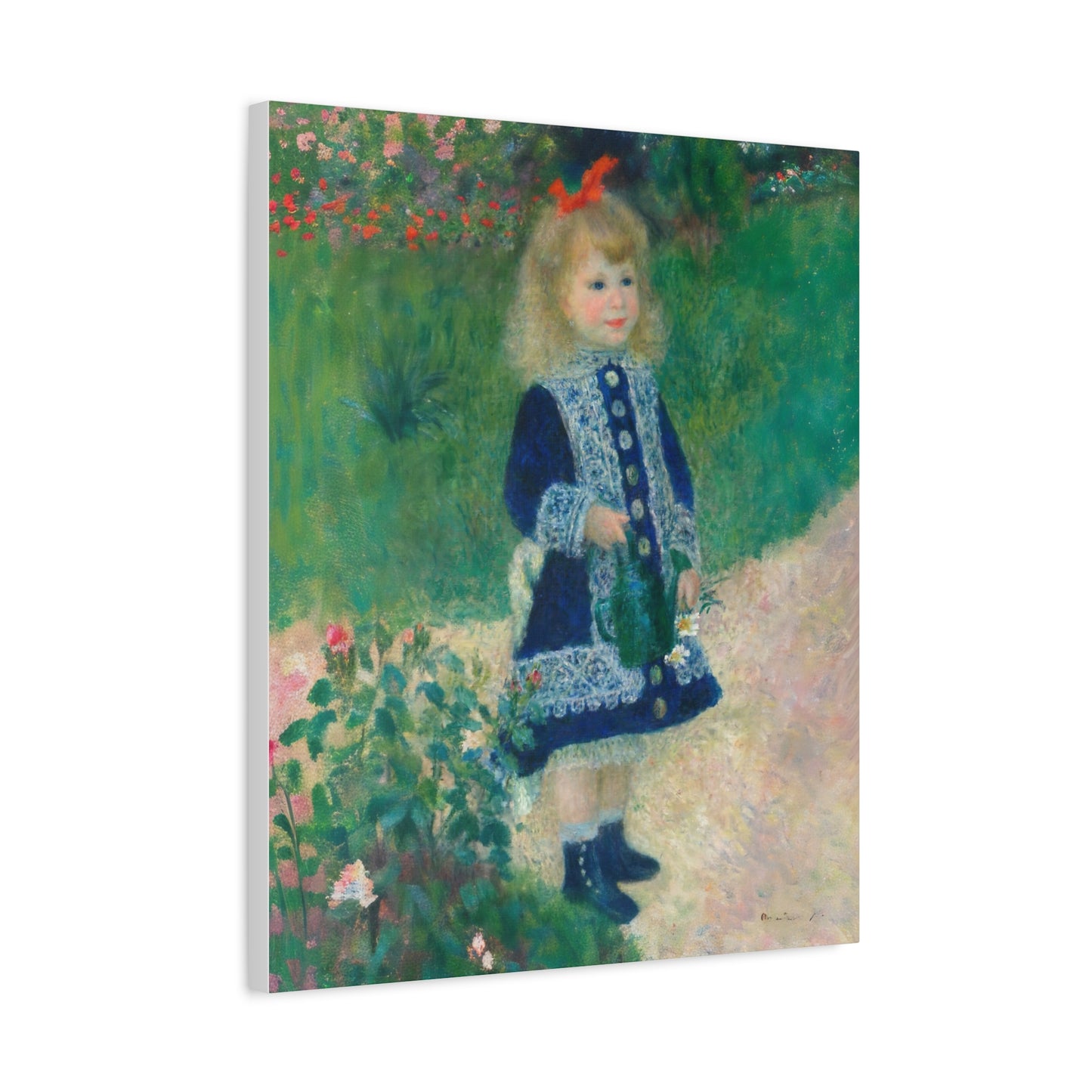Canvas Art -  A Girl with a Watering Can, 1876 Auguste Renoir (artist) French, 1841 - 1919 , Stretched Matte 1 25"
