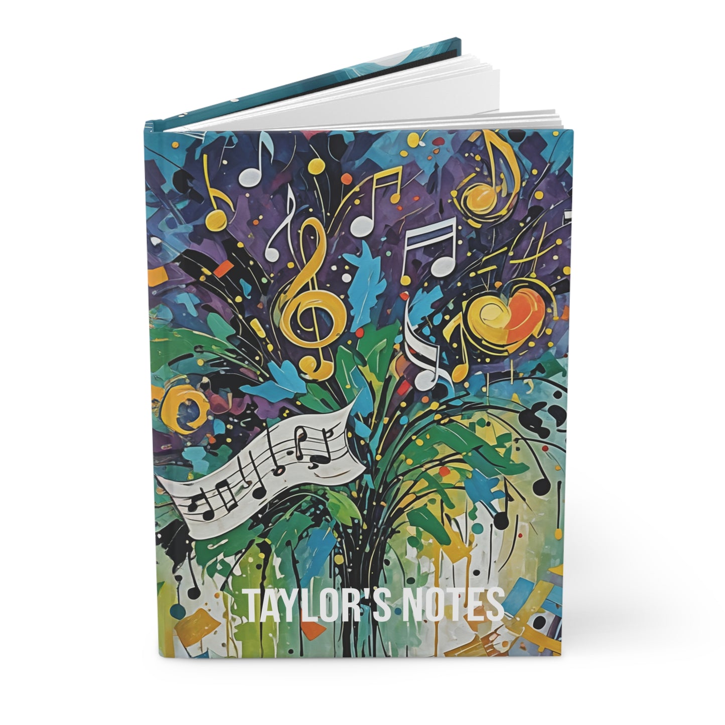 Music Notes Hardcover Journal