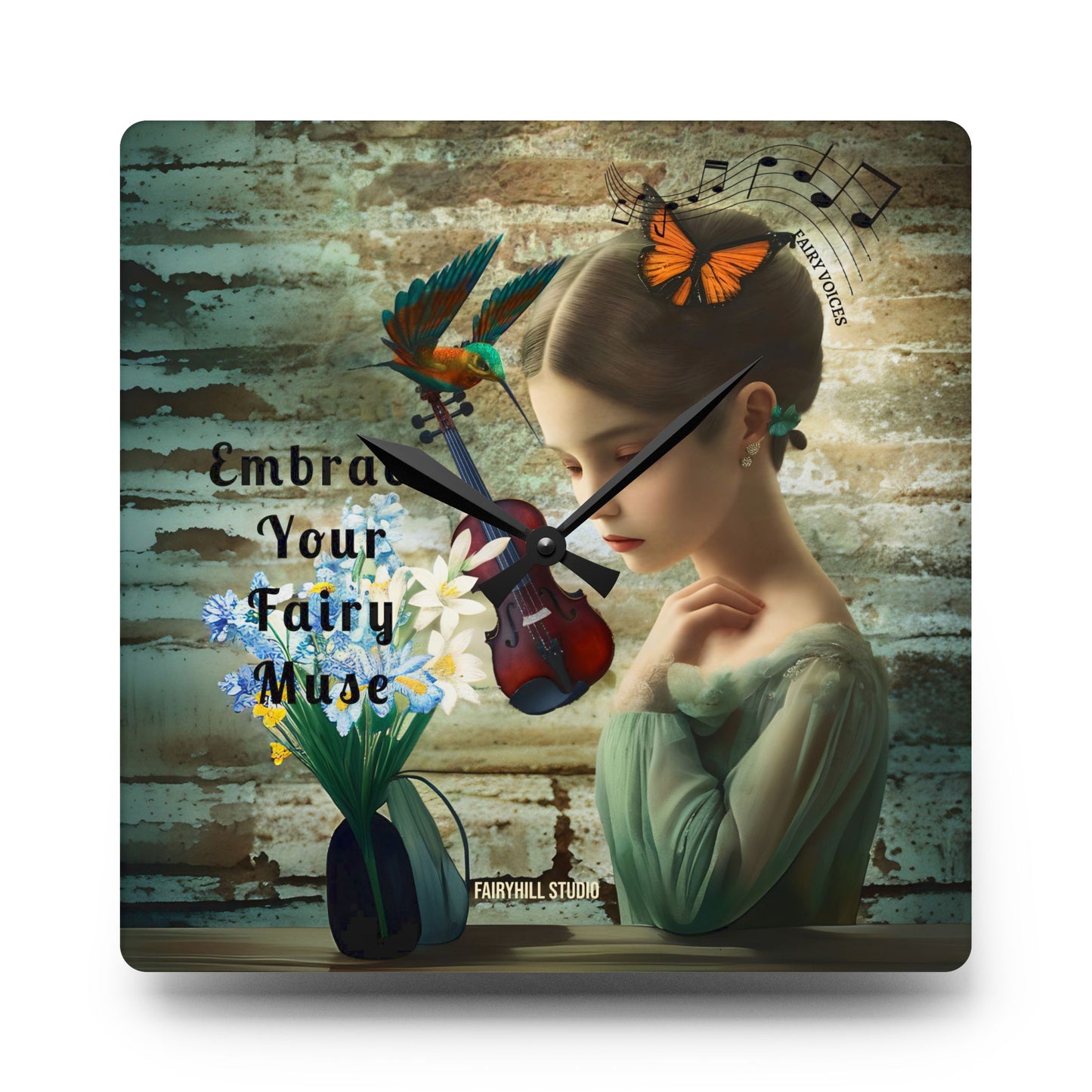 Wall Clock - Embrace your Fairy Muse Art Design