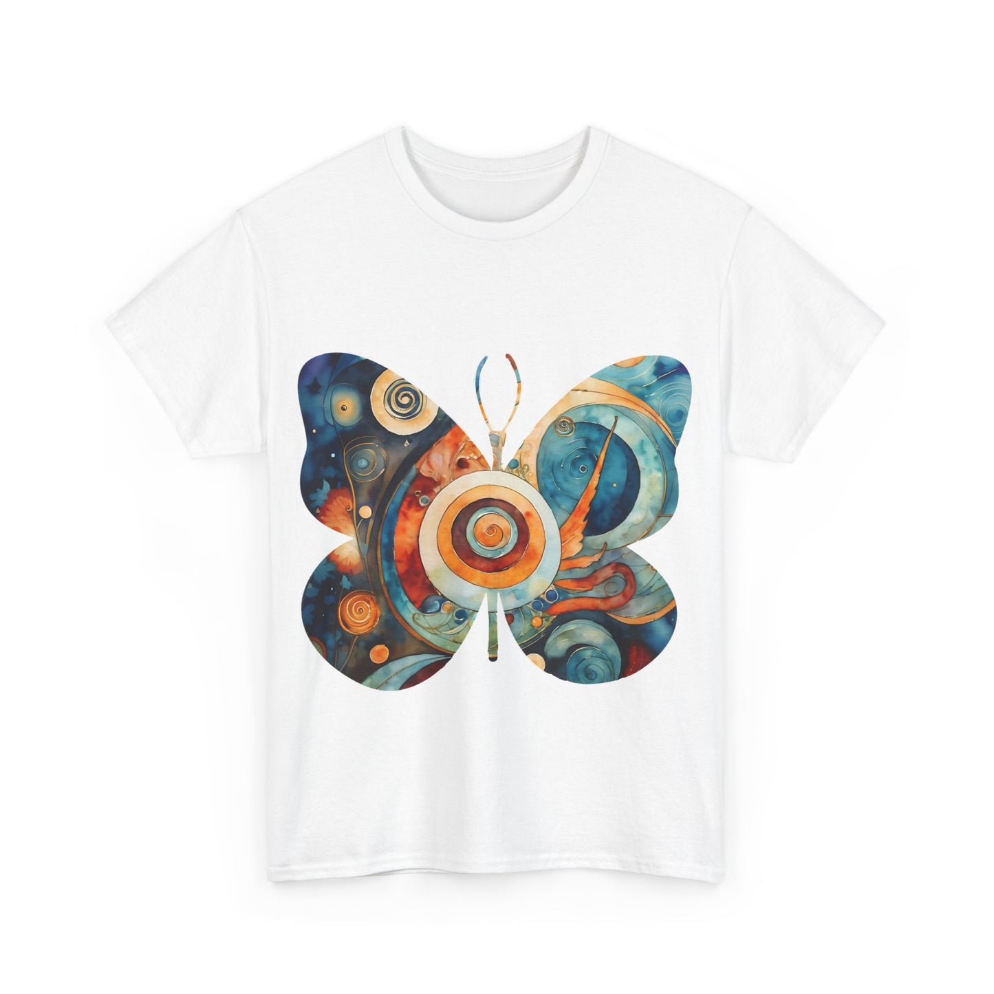 Colorful Abstract Butterfly Swirl Tee - Unisex Heavy Cotton