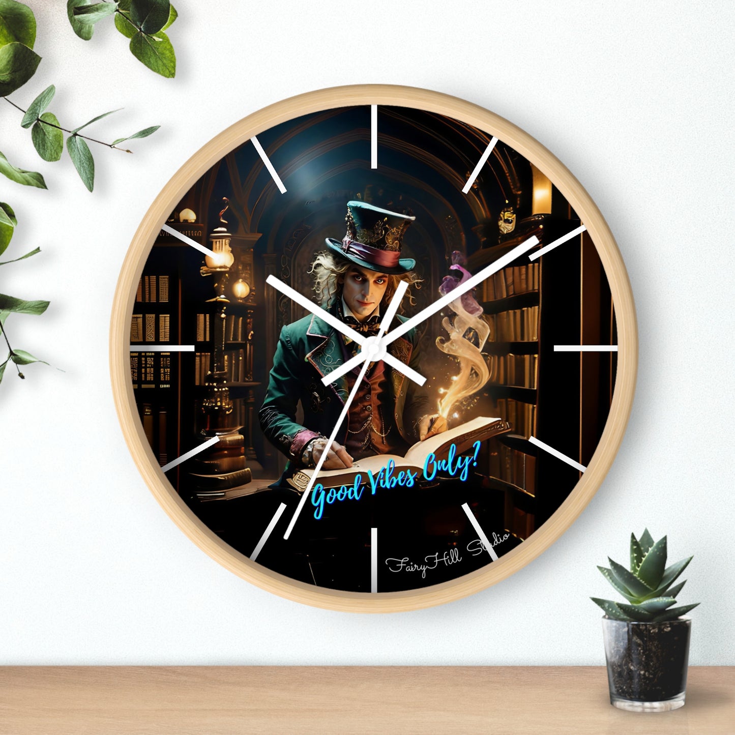 Fairy Hill Studio" Good Vibes Only"  Wall Clock