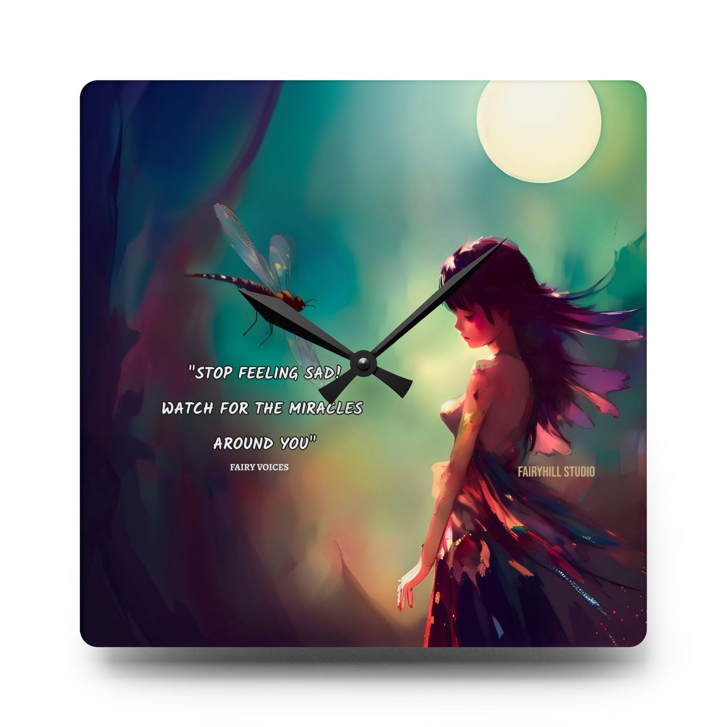 Art Wall Clock - Watch for the Miracles around you featuring Fairy voices/Nazan Saatci