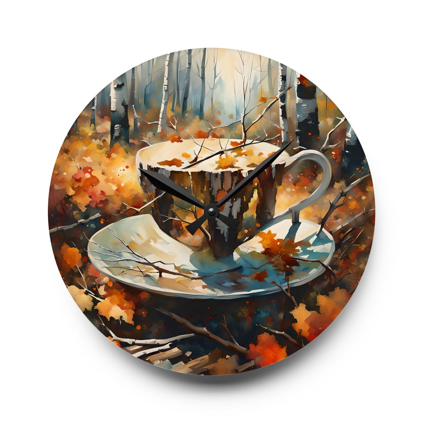 Autumn Coffee  Acrylic Wall Clock