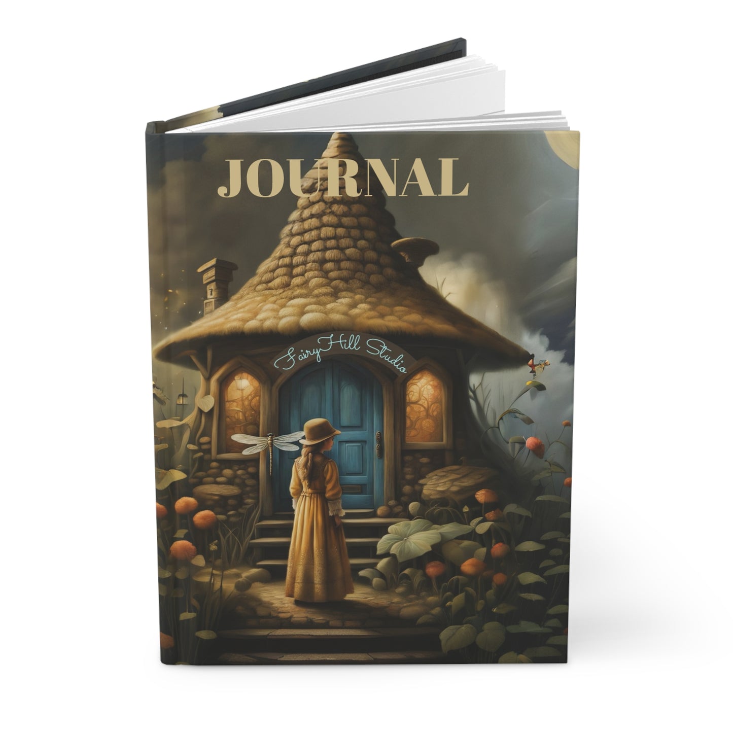 Hardcover Journal A girl and the Fairy tale cottage