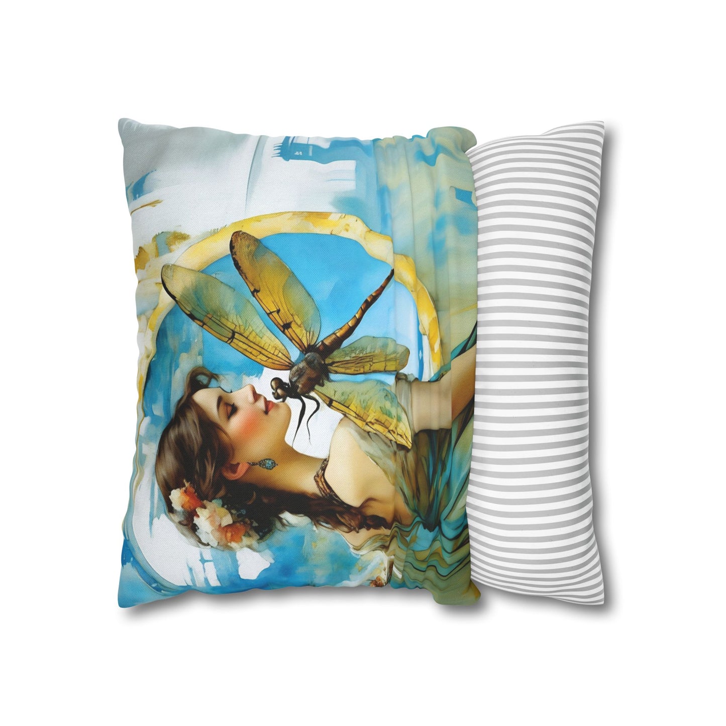 Elegant Dragonfly Art Pillowcase | Decorative Cushion Cover, Home Decor, Gift Idea, Bohemian Style, Christmas Decoration
