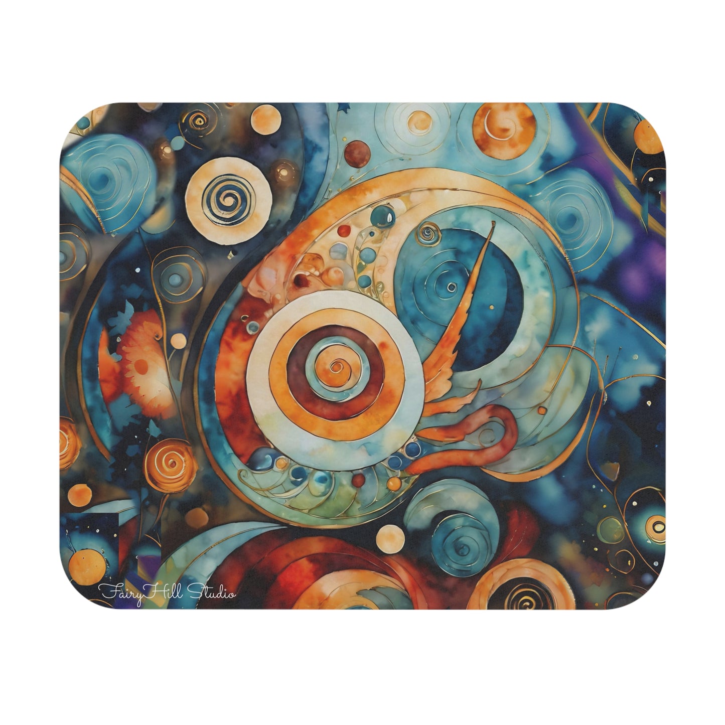 Mouse Pad - Cosmic Swirls Colorful Abstract Art Desk Accessory