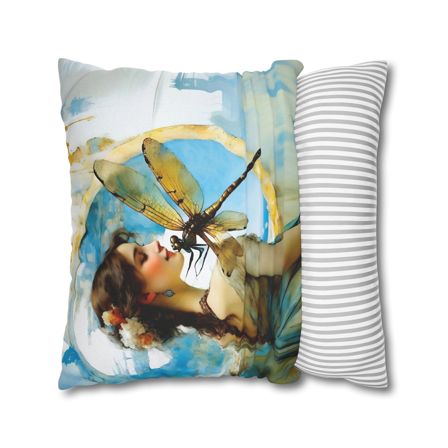 Elegant Dragonfly Art Pillowcase | Decorative Cushion Cover, Home Decor, Gift Idea, Bohemian Style, Christmas Decoration