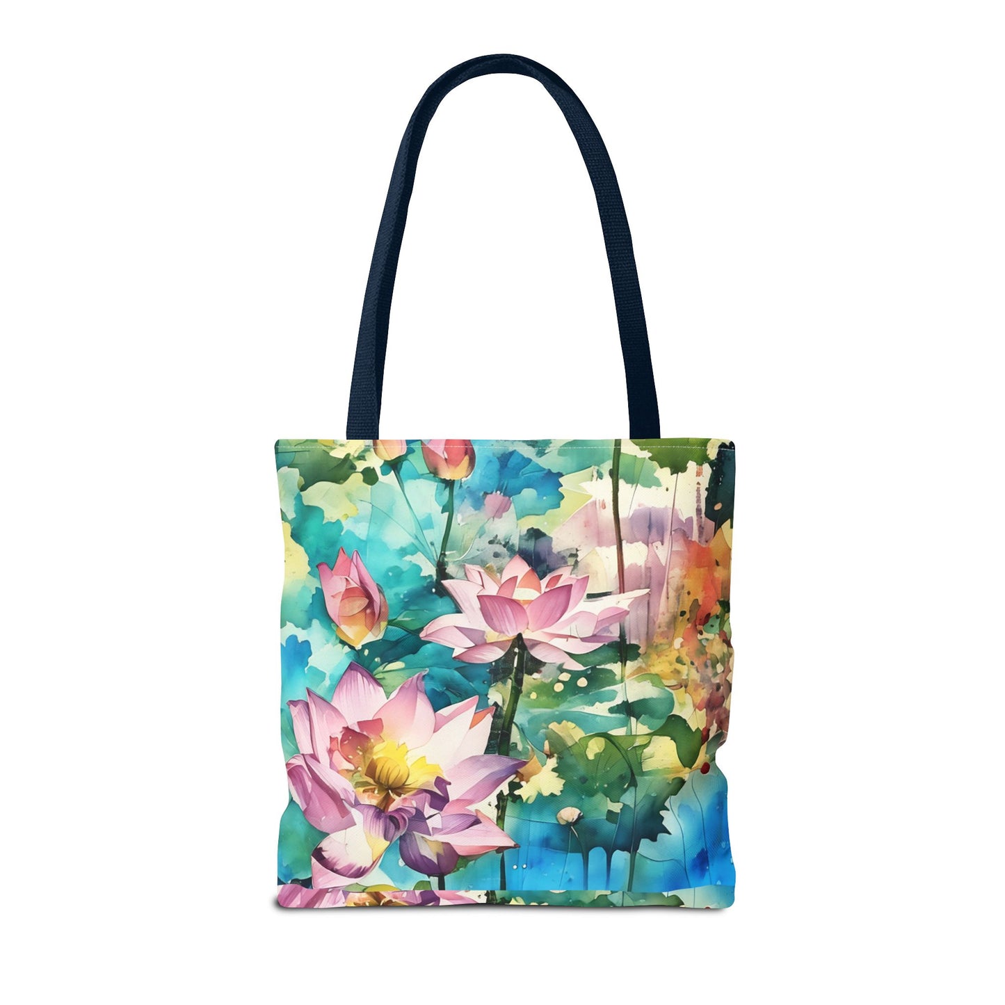 Tote Bag  with lotus flower art(AOP)