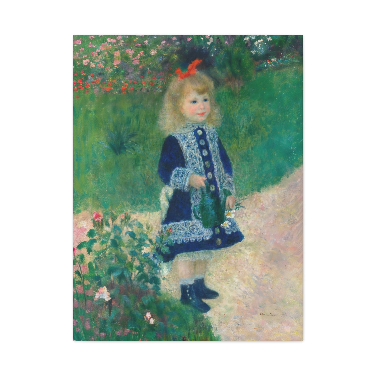 Canvas Art -  A Girl with a Watering Can, 1876 Auguste Renoir (artist) French, 1841 - 1919 , Stretched Matte 1 25"