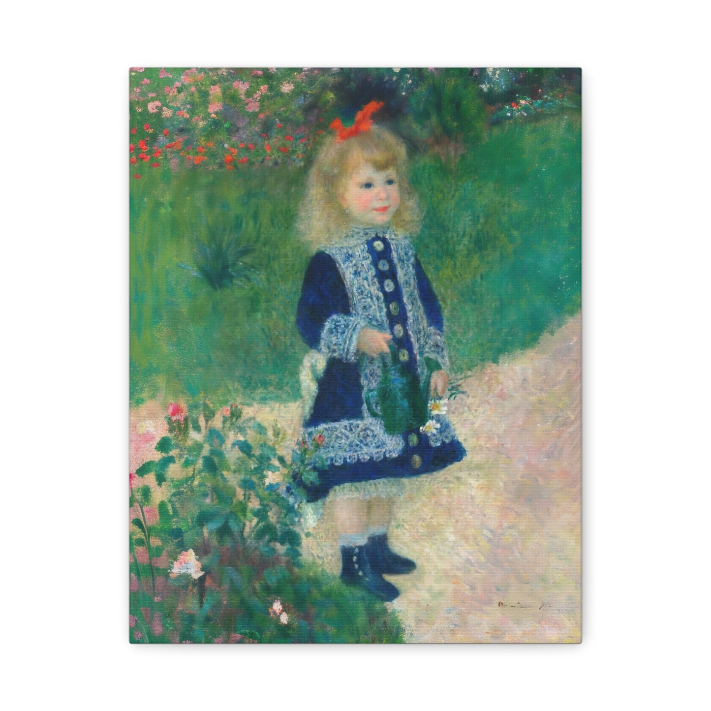 Canvas Art -  A Girl with a Watering Can, 1876 Auguste Renoir (artist) French, 1841 - 1919 , Stretched Matte 1 25"