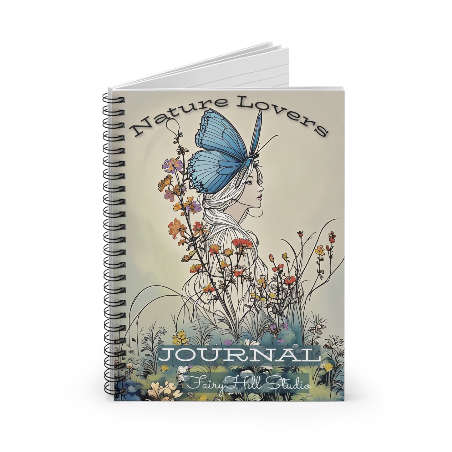 Spiral Notebook/Nature Lovers Journal /FairyHill Studio Journal Ruled Line Journal