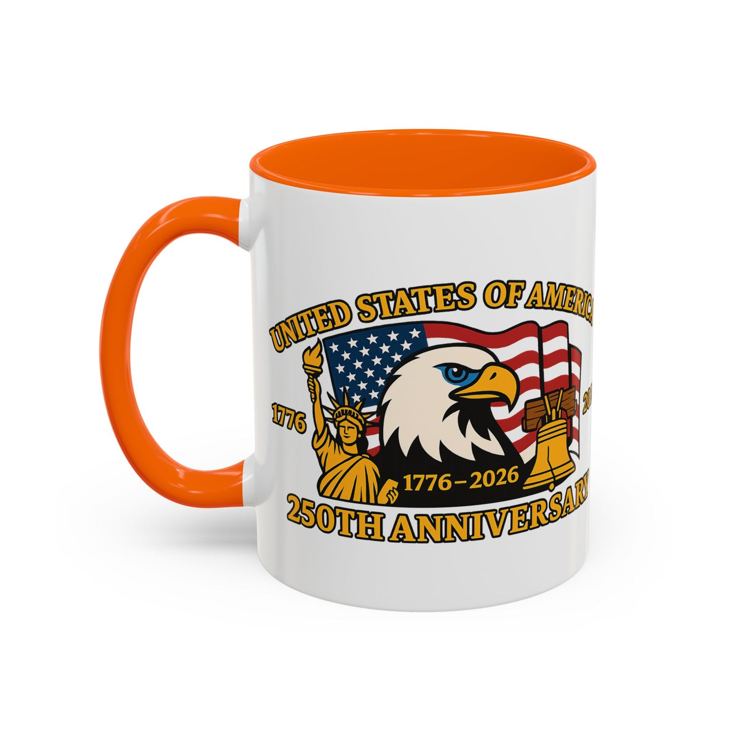 250th Anniversary USA Eagle Liberty Bell Accent Coffee Mug (11/15oz)