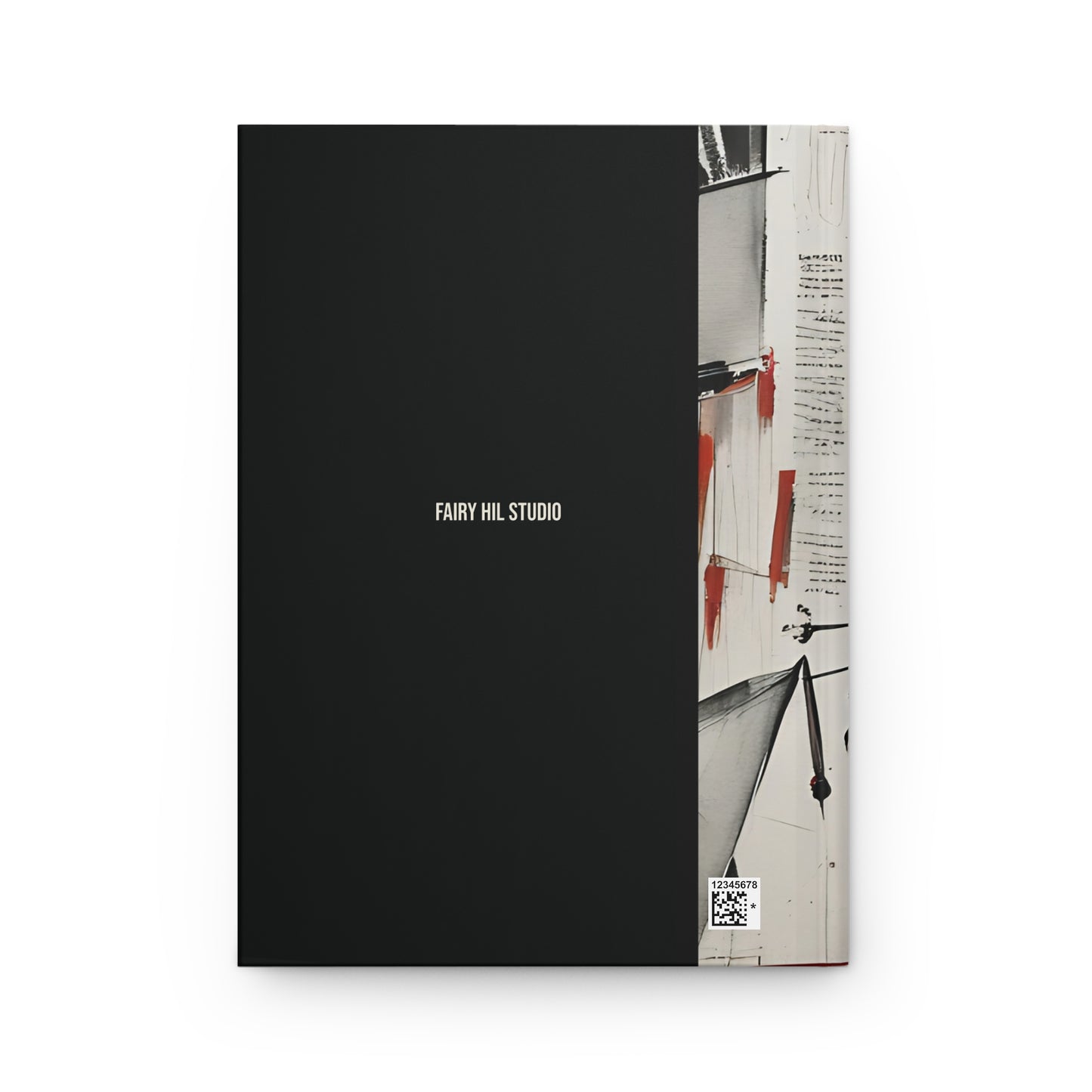 Hardcover Abstract woman with red Phone Art Journal hard Cover ,Notebook gift art Matte