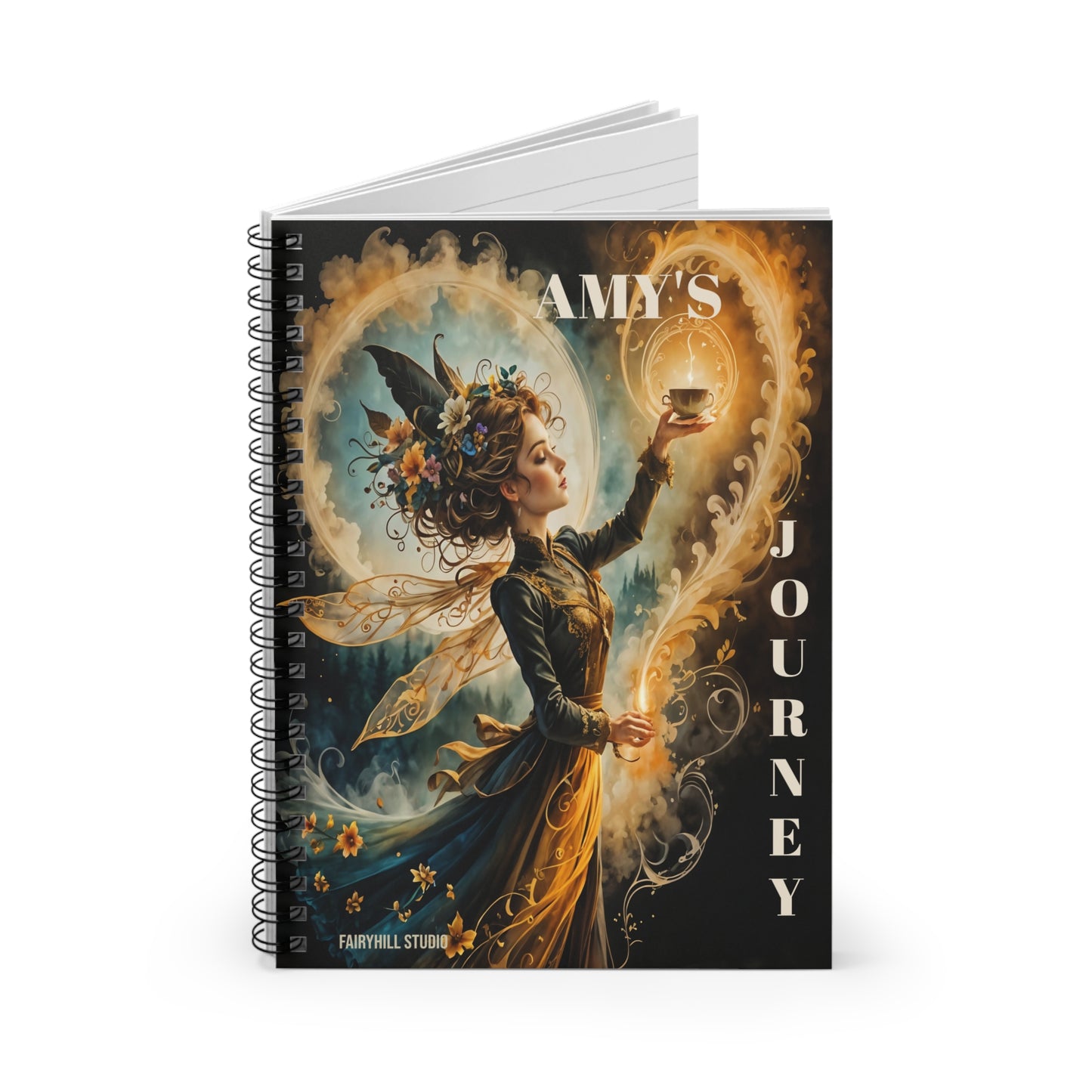 Personalized Fairy Magic Spiral Notebook - Ruled Line